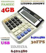 Szpiegowski Kalkulator (4GB), Nagrywający Obraz i Dźwięk + Aparat Foto itd.