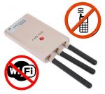Przenośny Zagłuszacz Sygnału WIFI/Bluetooth + GSM/2G/3G/DCS + Kamer Bezprzewodowych itd. Przenośny Zagłuszacz Sygnału WIFI/Bluetooth + GSM/2G/3G/DCS + Kamer Bezprzewodowych itd.