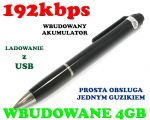Dyktafon/Rejestrator Dźwięku Ukryty w Długopisie (poj. 4GB/70h.).